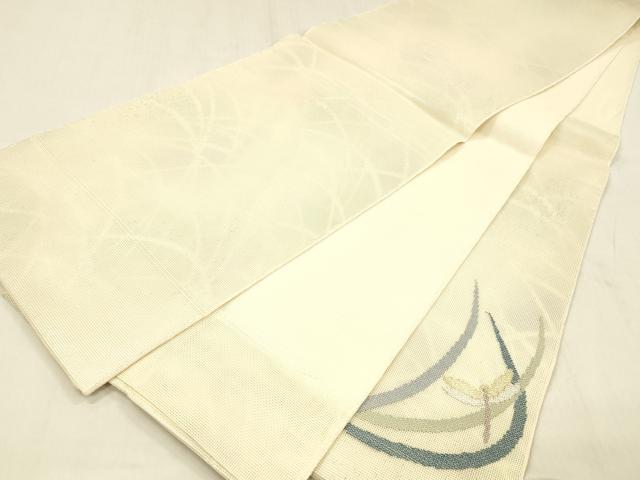 平和屋着物＊夏物 六通柄 本袋帯 蜻蛉草葉文 金銀糸 正絹 逸品 DABE6136cm