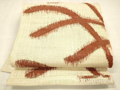 平和屋着物＊夏物 八寸名古屋帯 抽象文様 正絹 逸品 DABE6141cm