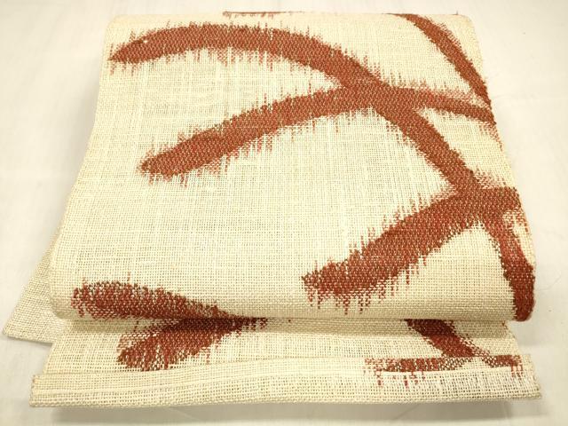 平和屋着物＊夏物 八寸名古屋帯 抽象文様 正絹 逸品 DABE6141cm