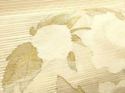 平和屋着物＊夏物 絽綴れ 八寸名古屋帯 草花文 金銀糸 正絹 逸品 DABE6148cm