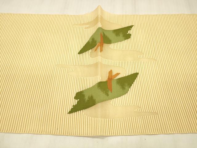 平和屋着物＊夏物 絽綴れ 八寸名古屋帯 流水文 銀糸 正絹 逸品 DABE6149cm