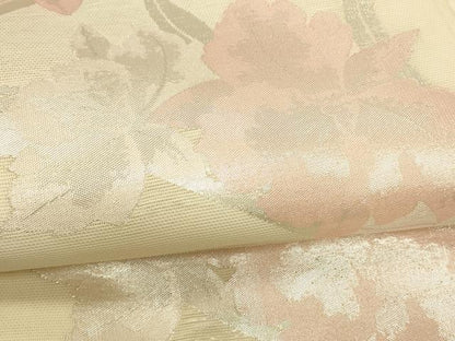 平和屋着物＊夏物　六通柄　京袋帯　草花文　銀糸　正絹　逸品　DABE6150cm