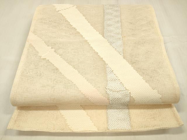 平和屋着物＊夏物 六通柄袋帯 竹文 銀糸 正絹 逸品 DABE6151cm