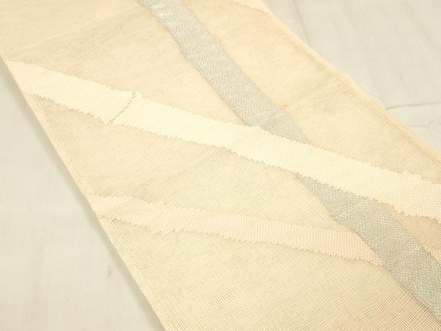 平和屋着物＊夏物 六通柄袋帯 竹文 銀糸 正絹 逸品 DABE6151cm