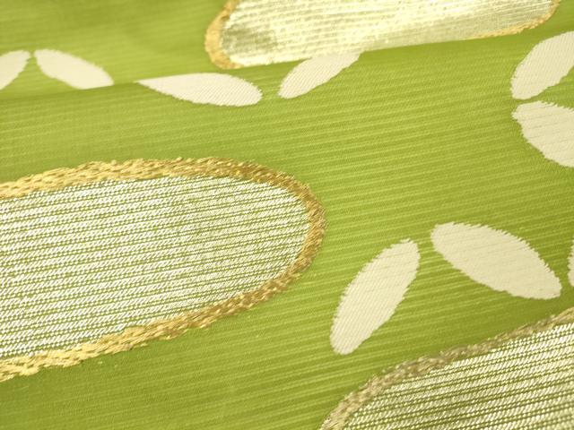 平和屋着物＊夏物 九寸名古屋帯 霞文 金銀糸 正絹 逸品 DABE6152cm