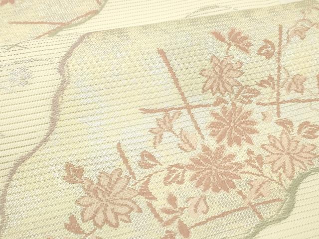 平和屋着物＊夏物　六通柄　本袋帯　草花文　金銀糸　正絹　逸品　DABC8807cm 平和屋着物＊夏物 六通柄袋帯 草花文 銀糸 正絹 逸品 DABE6158cm
