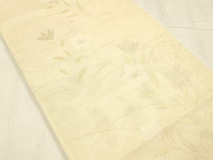 平和屋着物＊夏物 六通柄袋帯 草花文 金銀糸 三越扱い 正絹 逸品 DABE6163cm