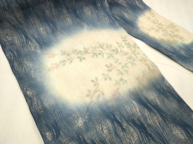 平和屋着物＊夏物 九寸名古屋帯 手描き 草花文 正絹 逸品 DABE6164cm