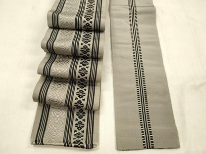 平和屋着物●男性　本場筑前博多織　角帯　献上　証紙付き　正絹　逸品　DABE6169cm