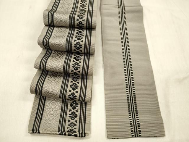 平和屋着物●男性　本場筑前博多織　角帯　献上　証紙付き　正絹　逸品　DABE6169cm