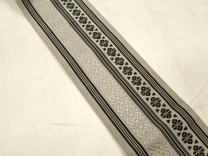 平和屋着物●男性　本場筑前博多織　角帯　献上　証紙付き　正絹　逸品　DABE6169cm