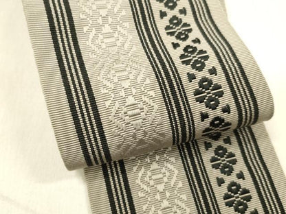 平和屋着物●男性　本場筑前博多織　角帯　献上　証紙付き　正絹　逸品　DABE6169cm
