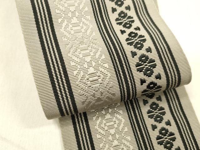 平和屋着物●男性　本場筑前博多織　角帯　献上　証紙付き　正絹　逸品　DABE6169cm