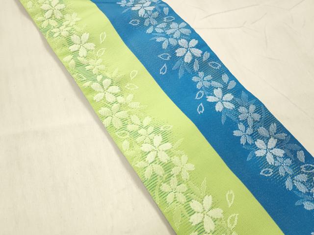 平和屋着物●両面　半幅帯　舞桜文　DABE6171cm