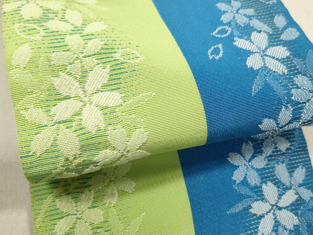 平和屋着物●両面　半幅帯　舞桜文　DABE6171cm
