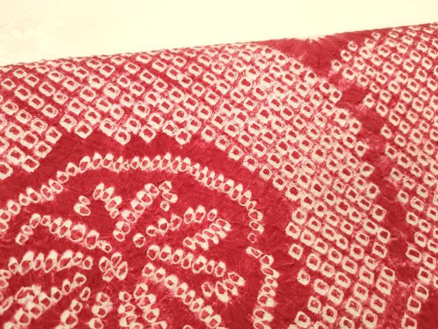 平和屋着物▼九寸開き名古屋帯　総絞り　舞花文　正絹　逸品　DABE6180cm