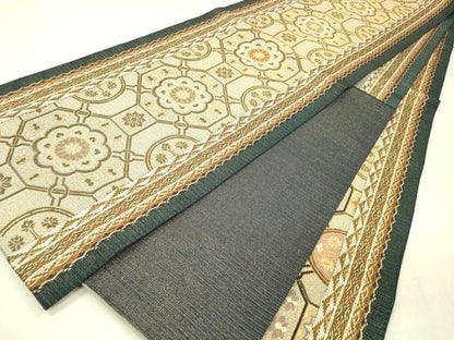 平和屋着物●六通柄袋帯　唐織　蜀江花文　金糸　正絹　逸品　DABE6192cm