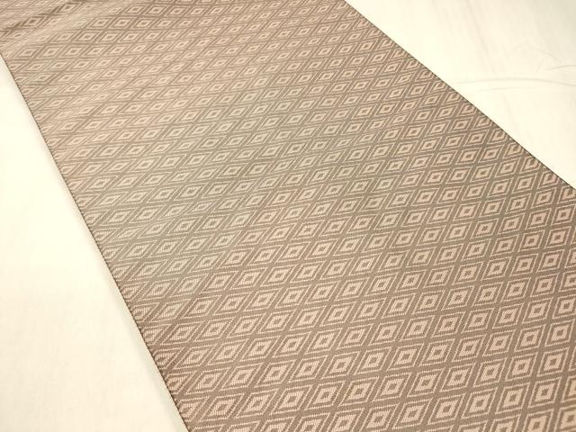 平和屋着物●本場筑前博多織　両面　全通柄　本袋帯　筑趣錦　更紗花文　菱文　証紙付き　正絹　逸品　DABE6193cm