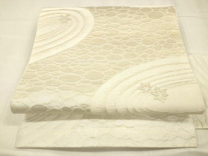 平和屋着物＊夏物 八寸名古屋帯 竜田川 金銀糸 DABE6202cm
