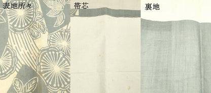平和屋着物＊夏物 九寸開き名古屋帯 伊勢型染 作家物 地紙草花文 麻 逸品 DABE6203cm