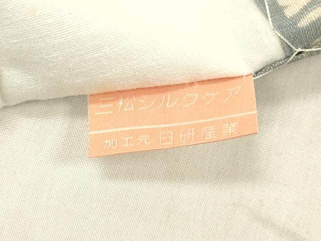 平和屋着物＊夏物 九寸開き名古屋帯 伊勢型染 作家物 地紙草花文 麻 逸品 DABE6203cm