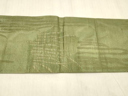 平和屋着物＊夏物 九寸名古屋帯 木賊文 金糸 引箔 正絹 逸品 DABE6204cm