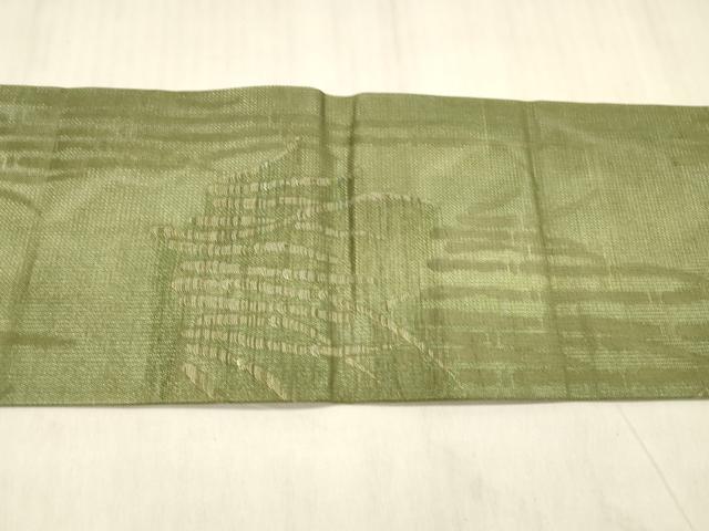 平和屋着物＊夏物 九寸名古屋帯 木賊文 金糸 引箔 正絹 逸品 DABE6204cm