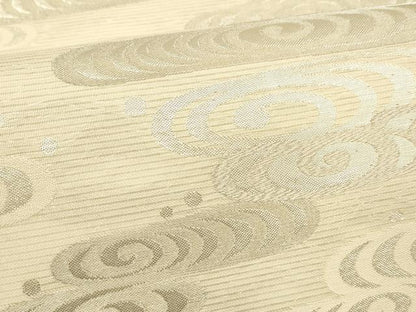 平和屋着物＊夏物 九寸名古屋帯 流水文 銀糸 正絹 逸品 DABE6208cm