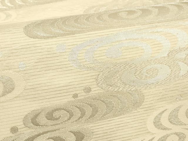 平和屋着物＊夏物 九寸名古屋帯 流水文 銀糸 正絹 逸品 DABE6208cm