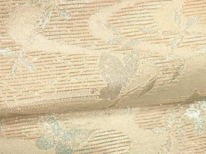 平和屋着物＊夏物 六通柄袋帯 流水舞蝶枝葉文 銀糸 正絹 逸品 DABE6210cm