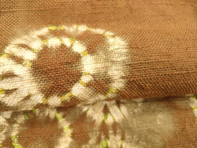 平和屋着物＊夏物 芭蕉布 ばしゃぎん 芭蕉紬 八寸名古屋帯 作家物 手織 手染め 丸文 証紙付き 逸品 DABE6218cm
