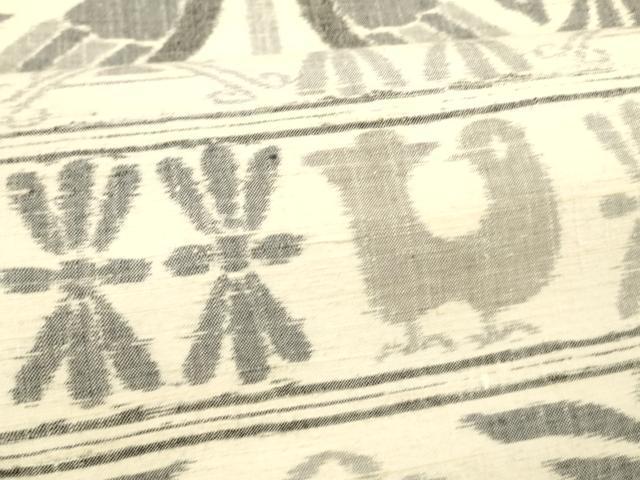 平和屋着物●全通柄袋帯　紬地　壁画文様　正絹　逸品　DABE6219cm