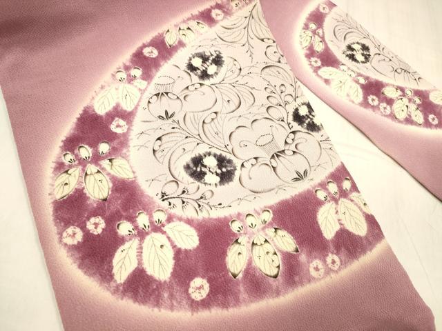 平和屋着物●日本工芸会正会員　福村廣利　絵絞庵　九寸名古屋帯　辻が花　鬼しぼ縮緬　正絹　逸品　DABE6226cm