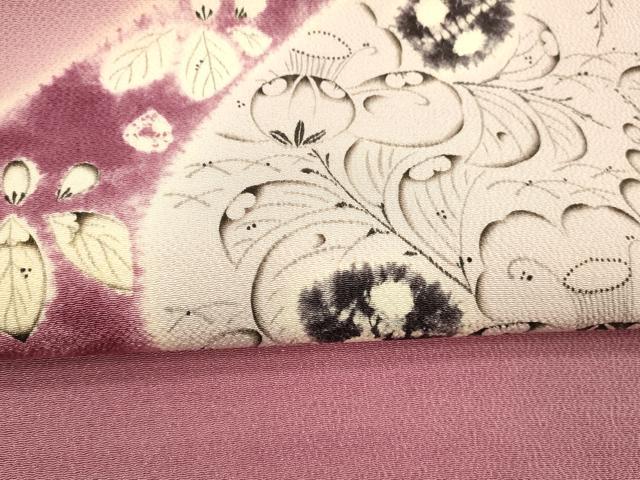 平和屋着物●日本工芸会正会員　福村廣利　絵絞庵　九寸名古屋帯　辻が花　鬼しぼ縮緬　正絹　逸品　DABE6226cm