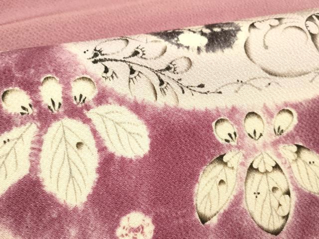 平和屋着物●日本工芸会正会員　福村廣利　絵絞庵　九寸名古屋帯　辻が花　鬼しぼ縮緬　正絹　逸品　DABE6226cm