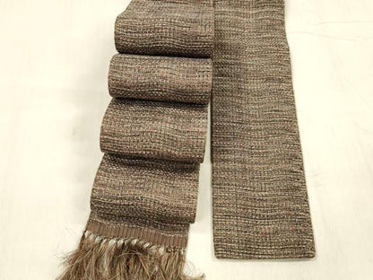 平和屋着物●男性　本場筑前博多織　角帯　霞文　正絹　逸品　DABE6237cm