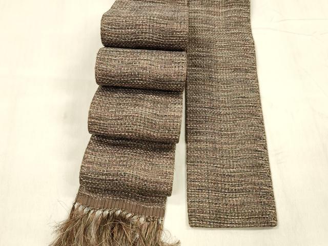 平和屋着物●男性　本場筑前博多織　角帯　霞文　正絹　逸品　DABE6237cm