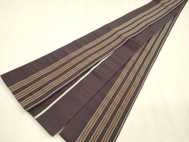 平和屋着物●男性　本場筑前博多織　角帯　間道　正絹　逸品　DABE6238cm