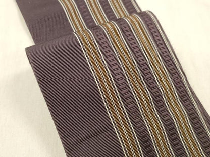平和屋着物●男性　本場筑前博多織　角帯　間道　正絹　逸品　DABE6238cm