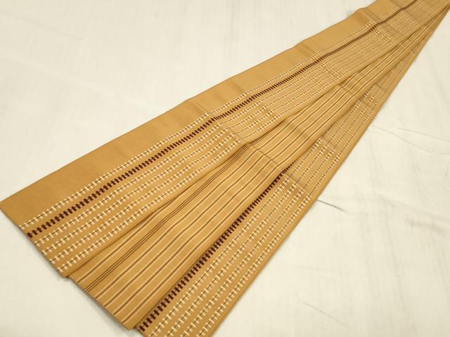 平和屋着物●男性　本場筑前博多織　両面　角帯　横段間道　正絹　逸品　DABE6239cm