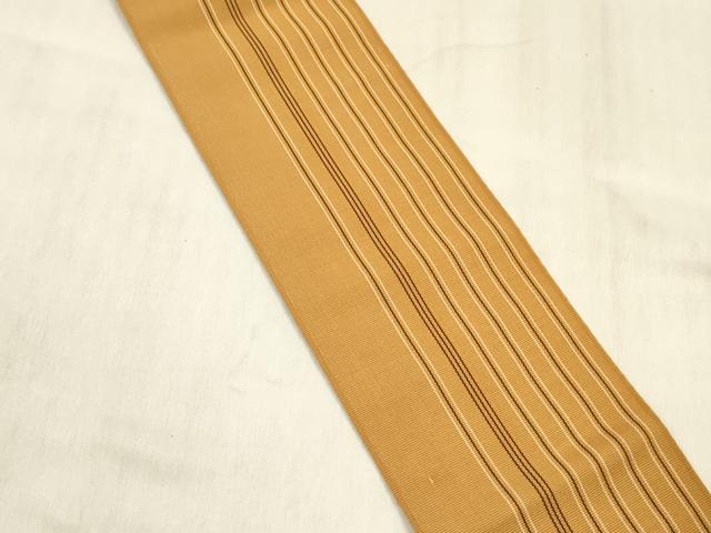 平和屋着物●男性　本場筑前博多織　両面　角帯　横段間道　正絹　逸品　DABE6239cm