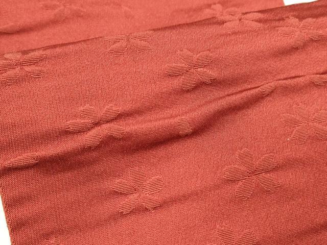 平和屋着物●両面　半幅帯　抽象文様　舞桜文　黒地　金銀糸　DABE6247cm