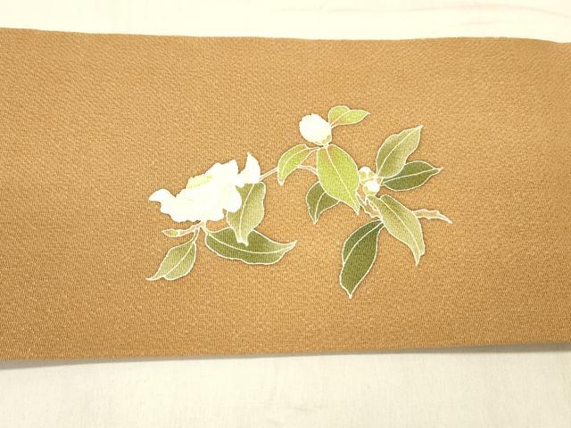 平和屋着物●つけ帯　友禅　枝花文　鬼しぼ縮緬　正絹　逸品　DABE6255cm