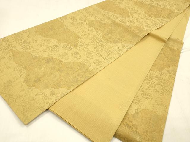 平和屋着物○六通柄袋帯 紬地 有職道長 金糸 正絹 逸品 DABE6256cm