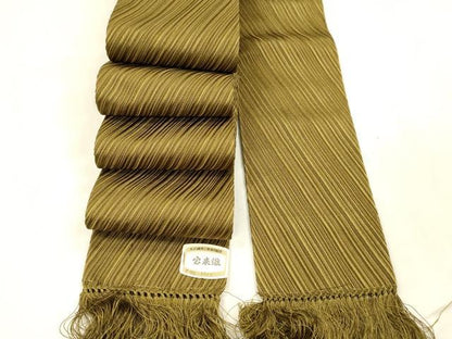 平和屋着物●男性　角帯　宝来織　斜線文　正絹　逸品　DABE6268cm