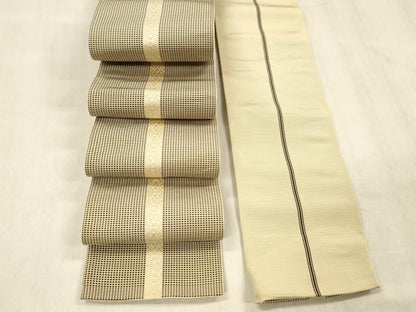 平和屋着物●男性　本場筑前博多織　角帯　献上　正絹　逸品　DABE6269cm