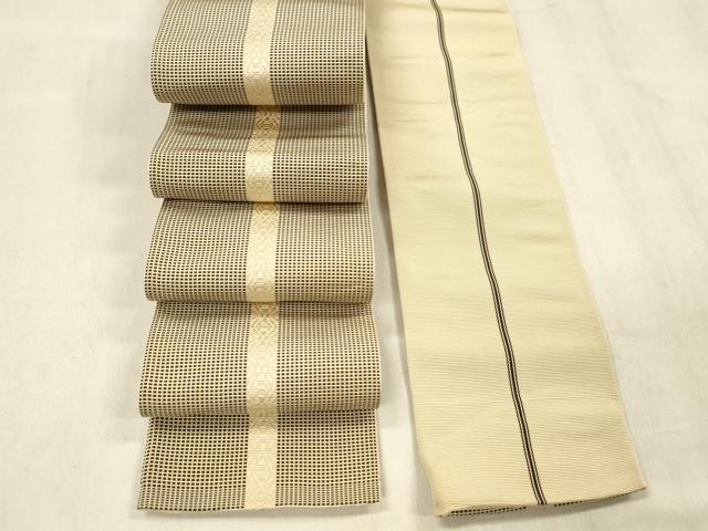 平和屋着物●男性　本場筑前博多織　角帯　献上　正絹　逸品　DABE6269cm