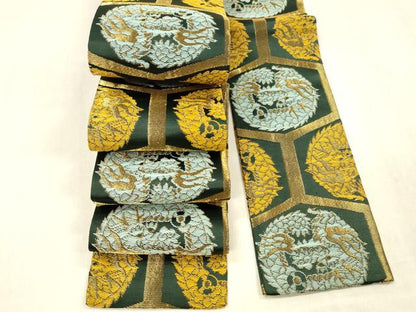 平和屋着物●男性　角帯　吉祥龍文　金糸　DABE6270cm