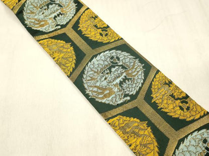 平和屋着物●男性　角帯　吉祥龍文　金糸　DABE6270cm