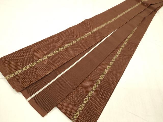 平和屋着物●男性　本場筑前博多織　角帯　献上　正絹　逸品　DABE6271cm